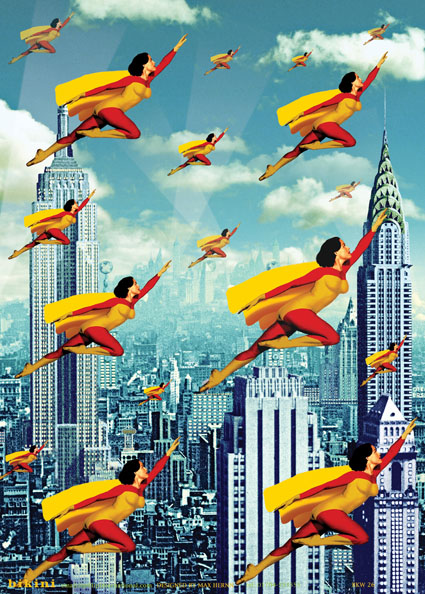 Superhero Women Girls Poster Gift Wrap Superhero Women Girls Poster Gift Wrap